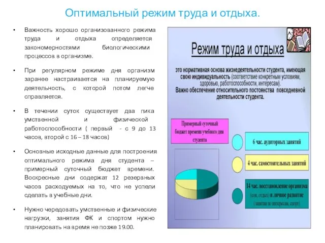 Оптимальный режим труда и отдыха. Важность хорошо организованного режима труда и