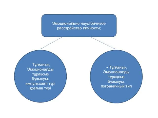 Эмоциона́льно неусто́йчивое расстро́йство ли́чности; Тұлғаның Эмоционалды тұрақсыз бұзылуы,импульсивті түрі қозғыш түрі