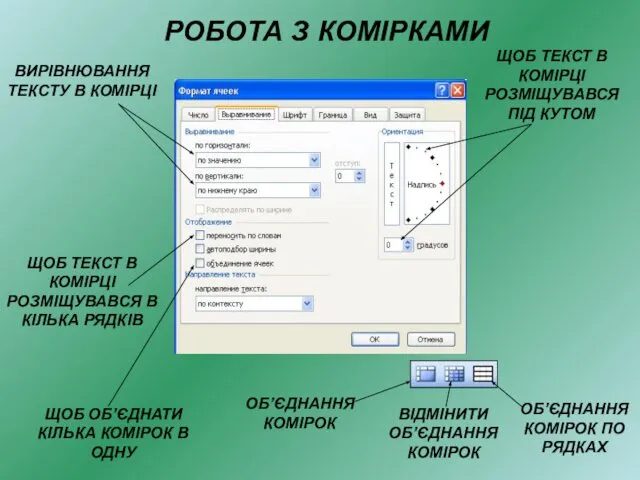 ЩОБ ТЕКСТ В КОМІРЦІ РОЗМІЩУВАВСЯ ПІД КУТОМ ЩОБ ТЕКСТ В КОМІРЦІ