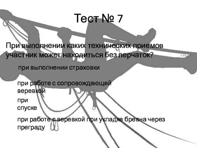 Тест № 7 При выполнении каких технических приемов участник может находиться