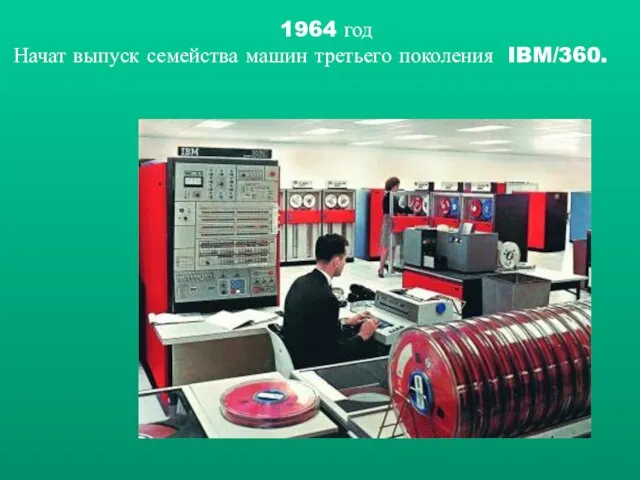 1964 год Начат выпуск семейства машин третьего поколения IBM/360.