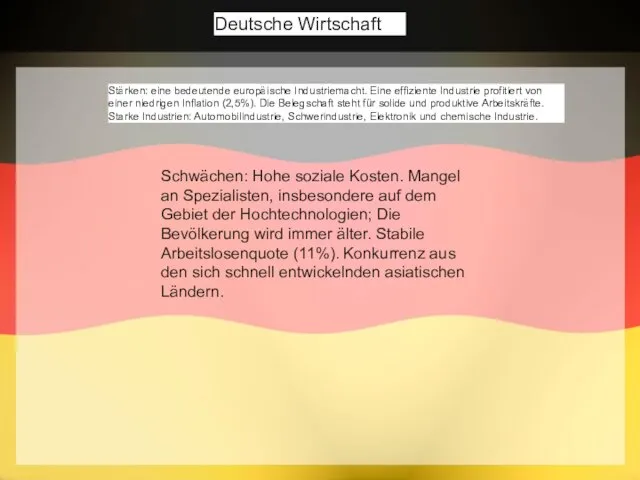 Deutsche Wirtschaft Stärken: eine bedeutende europäische Industriemacht. Eine effiziente Industrie profitiert