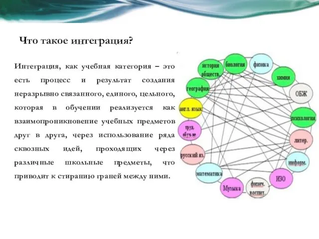 Что такое интеграция? Интеграция, как учебная категория – это есть процесс