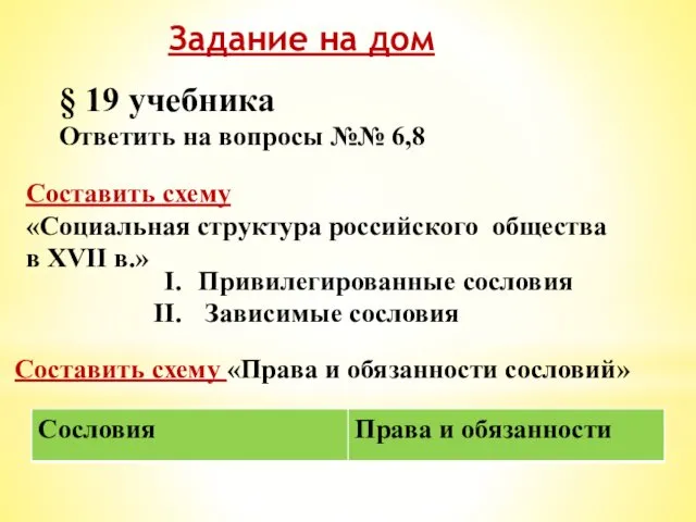 Задание на дом § 19 учебника Ответить на вопросы №№ 6,8