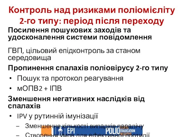 Контроль над ризиками поліомієліту 2-го типу: період після переходу Посилення пошукових