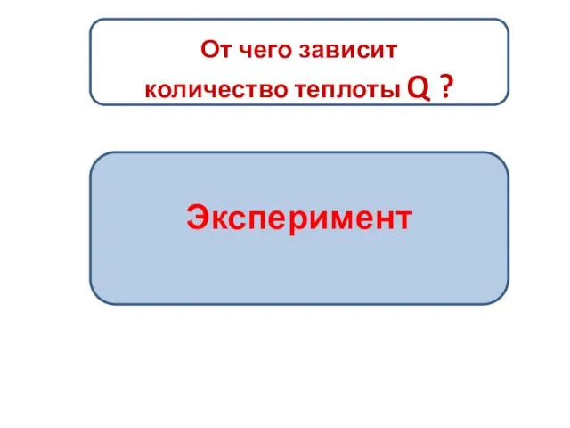 От чего зависит количество теплоты Q ? Эксперимент