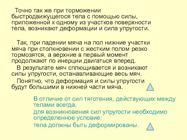 В отличие от сил тяготения, действующих между телами всегда, для возникновения