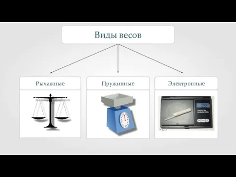 Виды весов Рычажные Пружинные Электронные