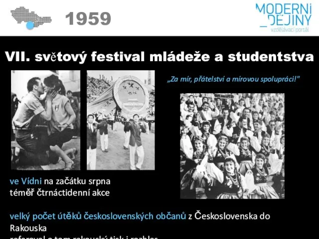 1950 1959 VII. světový festival mládeže a studentstva ve Vídni na