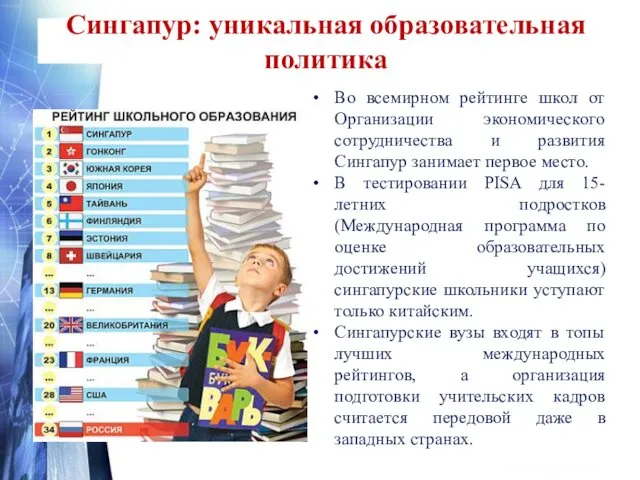 Сингапур: уникальная образовательная политика Во всемирном рейтинге школ от Организации экономического