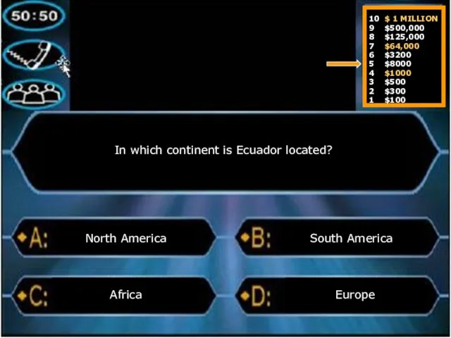 In which continent is Ecuador located? North America Europe South America