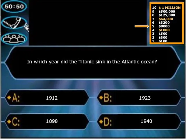 In which year did the Titanic sink in the Atlantic ocean?