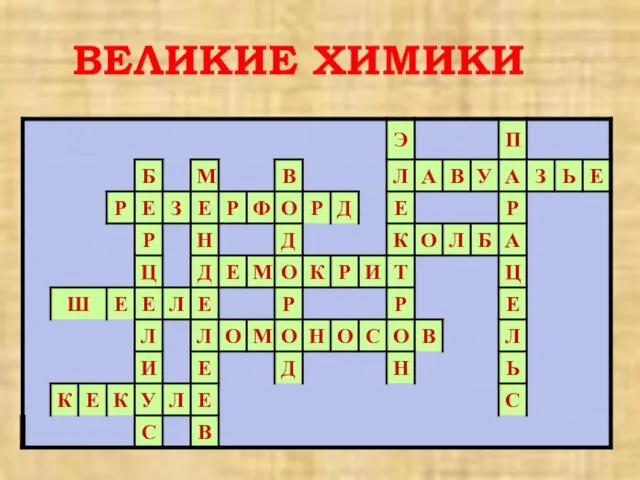 ВЕЛИКИЕ ХИМИКИ