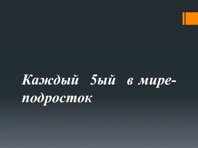 Каждый 5ый в мире-подросток