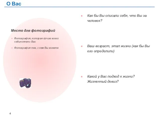 О Вас Место для фотографий Фотография, которая лучше всего «объясняет» Вас