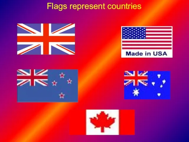 Flags represent countries