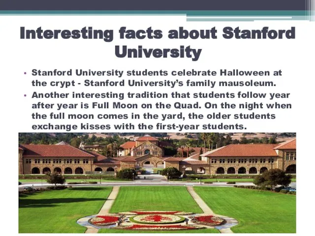 Interesting facts about Stanford University Stanford University students celebrate Halloween at