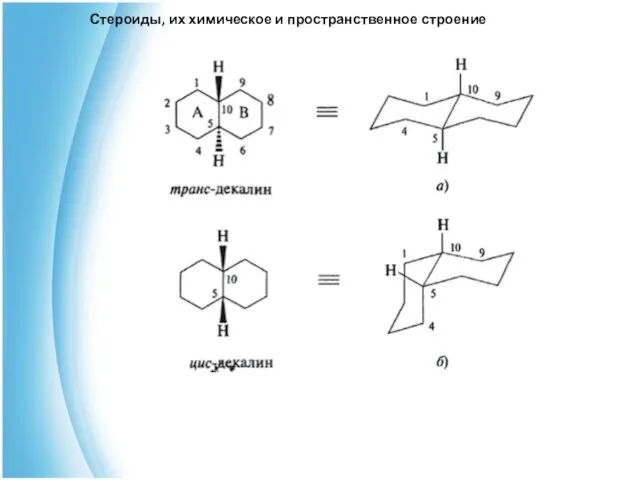 Стероиды, их химическое и пространственное строение