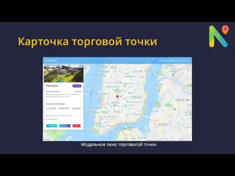 Карточка торговой точки Модальное окно торговогой точки