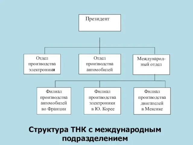 Структура ТНК с международным подразделением