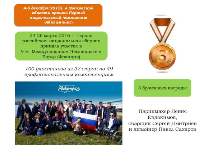 3 бронзовых награды 24-26 марта 2016 г. Первая российская национальная сборная