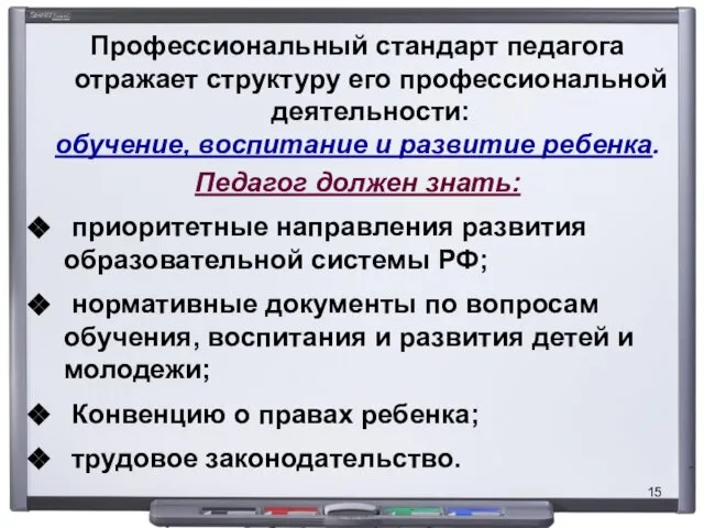 Профессиональный стандарт педагога отражает структуру его профессиональной деятельности: обучение, воспитание и