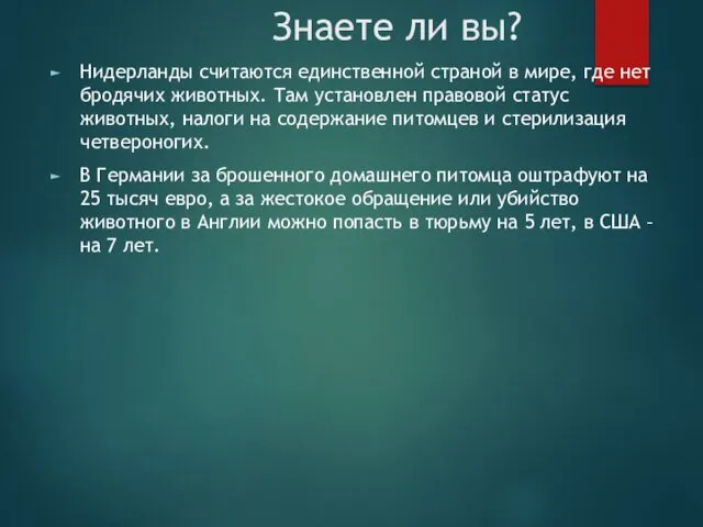 Знаете ли вы? Нидерланды считаются единственной страной в мире, где нет