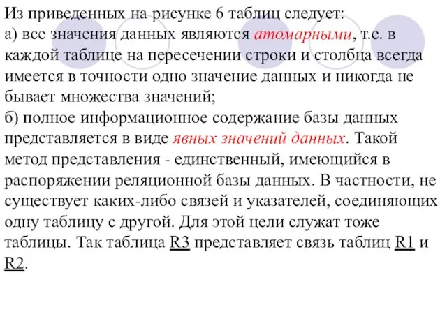 Из приведенных на рисунке 6 таблиц следует: а) все значения данных