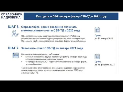 Как сдать в ПФР первую форму СЗВ-ТД в 2021 году