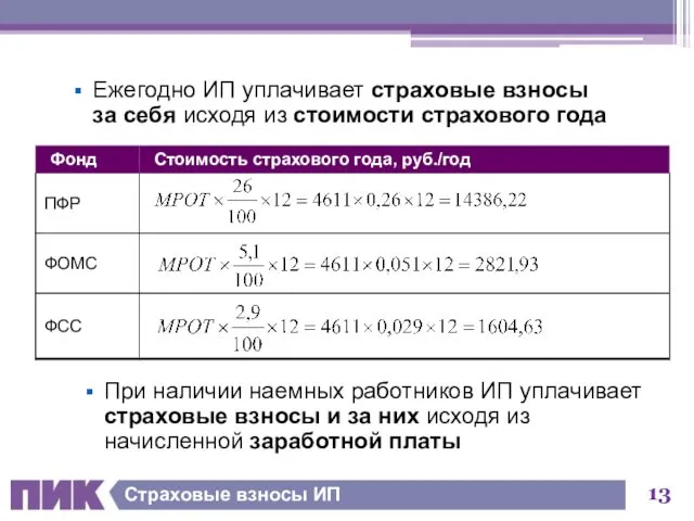 Страховые взносы ИП Ежегодно ИП уплачивает страховые взносы за себя исходя