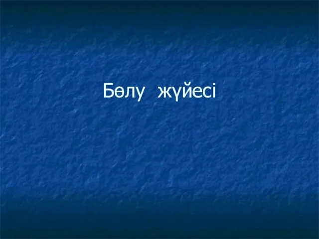 Бөлу жүйесі