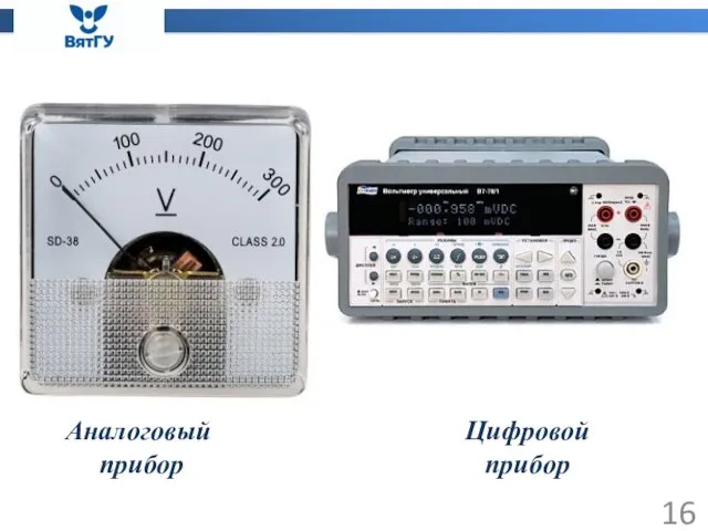 Аналоговый прибор Цифровой прибор