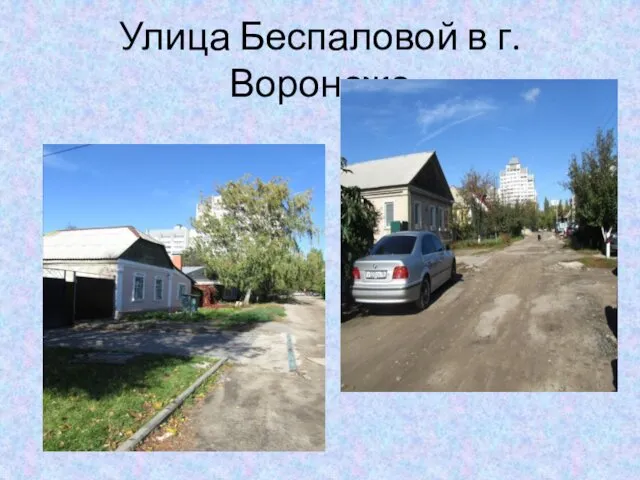 Улица Беспаловой в г.Воронеже