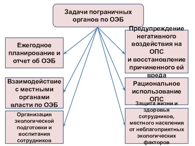 Задачи пограничных органов по ОЭБ Ежегодное планирование и отчет об ОЭБ