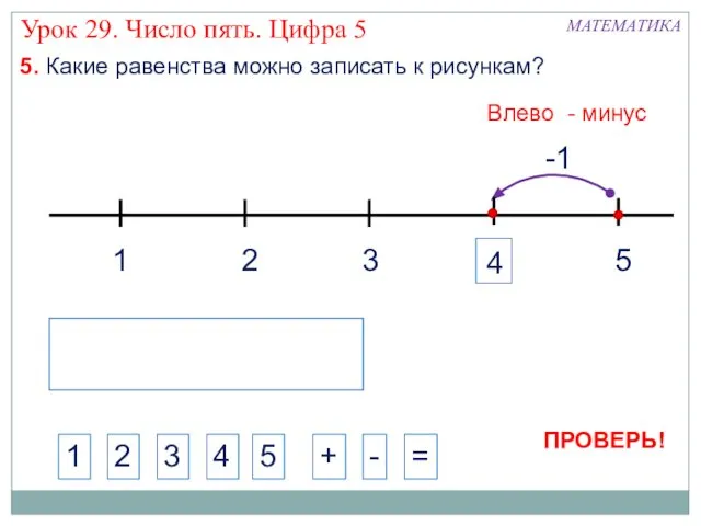 1 3 2 5 -1 МАТЕМАТИКА 1 2 3 4 +