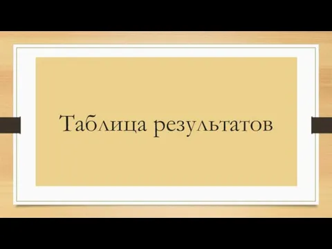 Таблица результатов