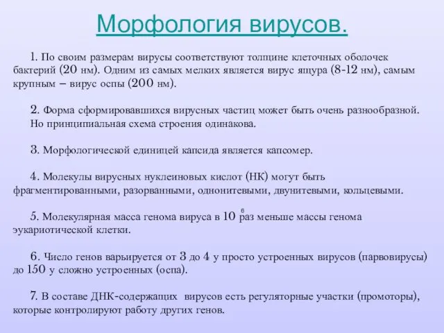 Морфология вирусов. 1. По своим размерам вирусы соответствуют толщине клеточных оболочек