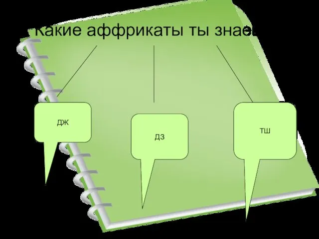 Какие аффрикаты ты знаешь? ДЖ ДЗ ТШ