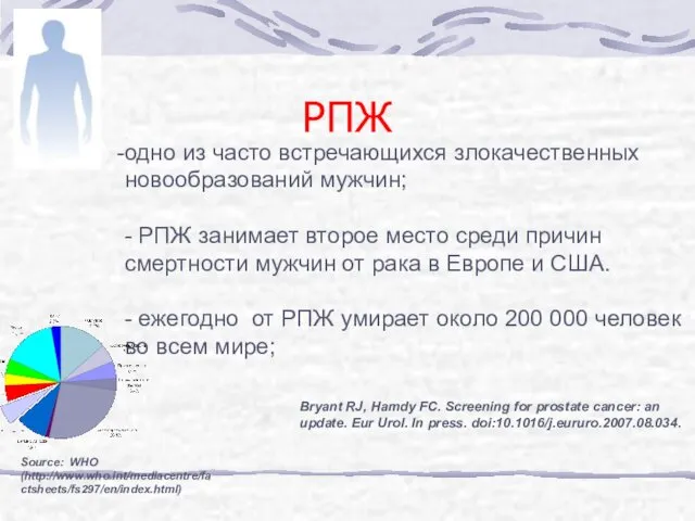 РПЖ одно из часто встречающихся злокачественных новообразований мужчин; - РПЖ занимает