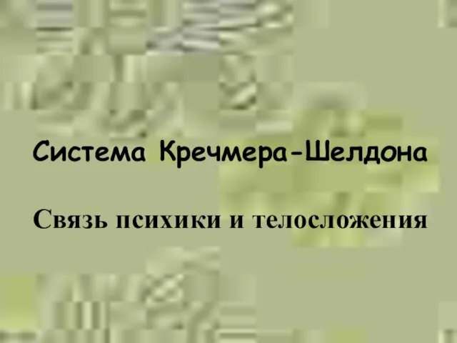 Система Кречмера-Шелдона Связь психики и телосложения