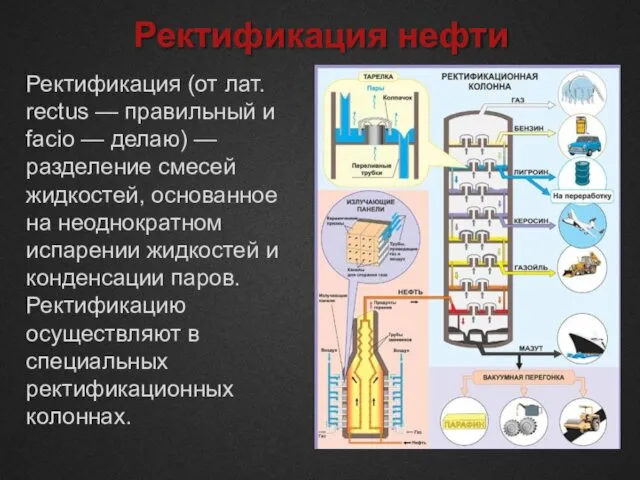 Ректификация нефти Ректификация (от лат. rectus — правильный и facio —