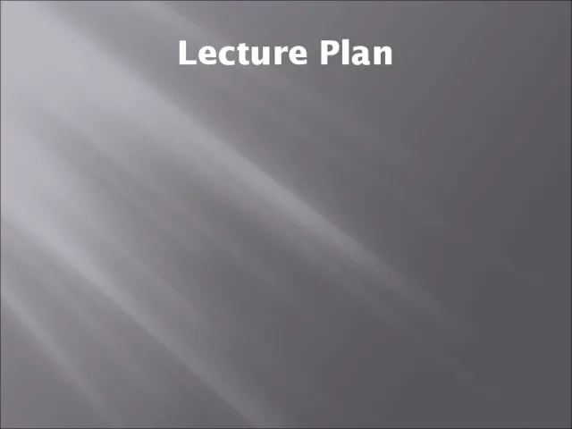 Lecture Plan