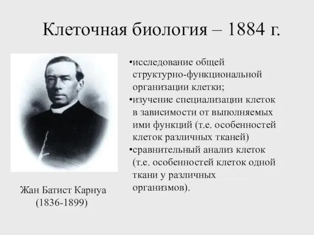 исследование общей структурно-функциональной организации клетки; изучение специализации клеток в зависимости от