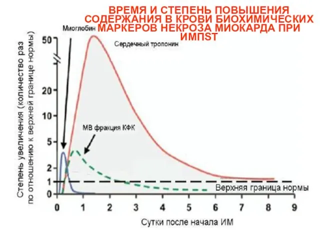 ВРЕМЯ И СТЕПЕНЬ ПОВЫШЕНИЯ СОДЕРЖАНИЯ В КРОВИ БИОХИМИЧЕСКИХ МАРКЕРОВ НЕКРОЗА МИОКАРДА ПРИ ИМПST