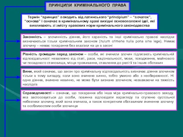 ПРИНЦИПИ КРИМІНАЛЬНОГО ПРАВА Термін “принцип” походить від латинського “principium” – “початок”,