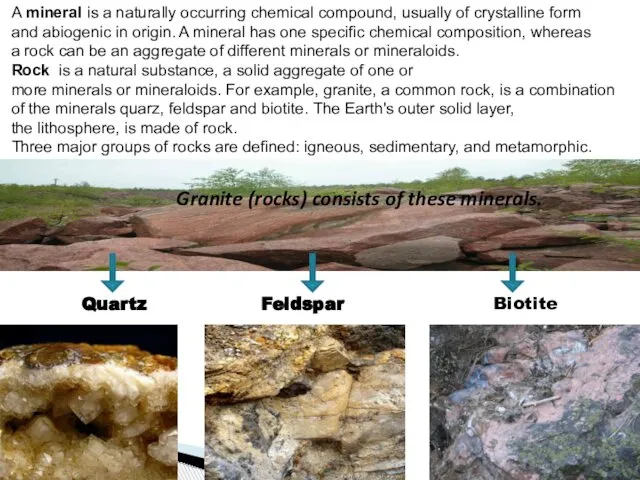 A mineral is a naturally occurring chemical compound, usually of crystalline