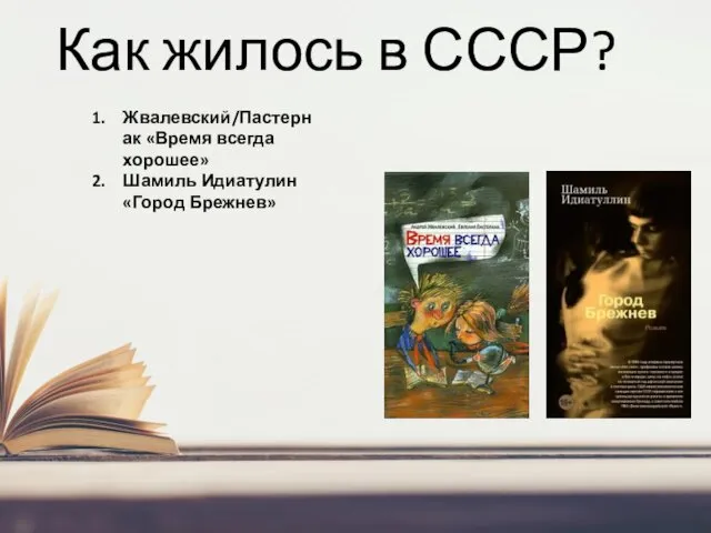 Как жилось в СССР? Жвалевский/Пастернак «Время всегда хорошее» Шамиль Идиатулин «Город Брежнев»