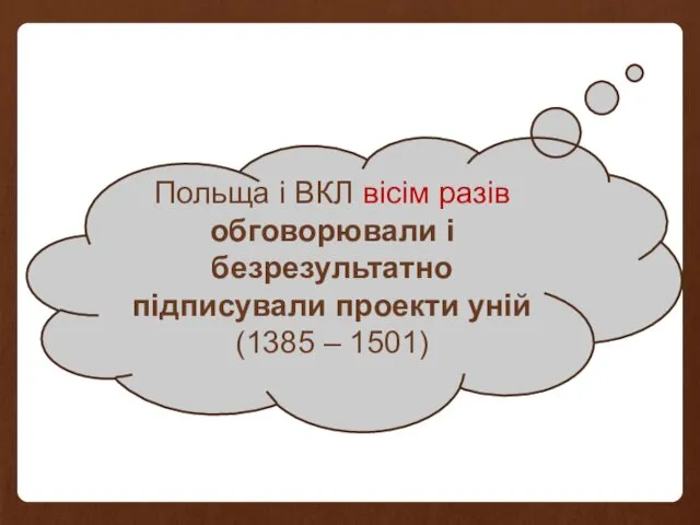 Польща і ВКЛ вісім разів обговорювали і безрезультатно підписували проекти уній (1385 – 1501)