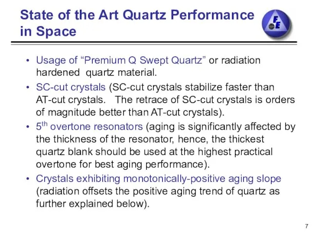 State of the Art Quartz Performance in Space Usage of “Premium