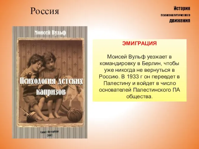 Россия ЭМИГРАЦИЯ Моисей Вульф уезжает в командировку в Берлин, чтобы уже